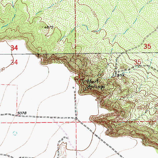 Topographic Map of Hart Springs, NM