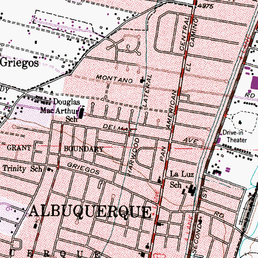 Topographic Map of Harwood Lateral, NM