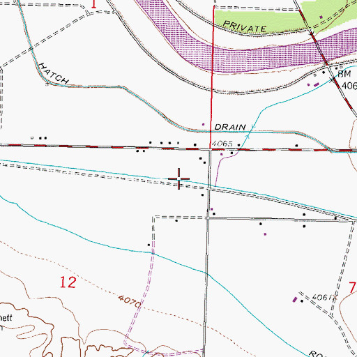 Topographic Map of Hatch Canal, NM