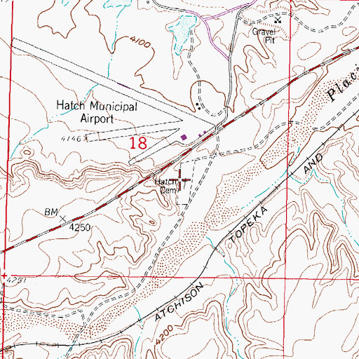 Topographic Map of Garden Of Memories Cemetery, NM