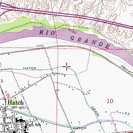 Topographic Map of Hatch Drain, NM