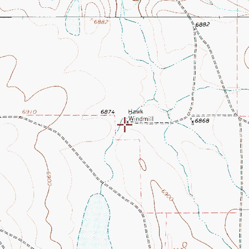Topographic Map of Hawk Windmill, NM