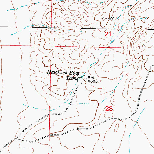 Topographic Map of Hawkins East Tank, NM