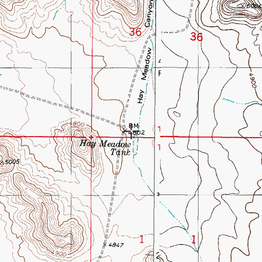 Topographic Map of Hay Meadow Canyon, NM