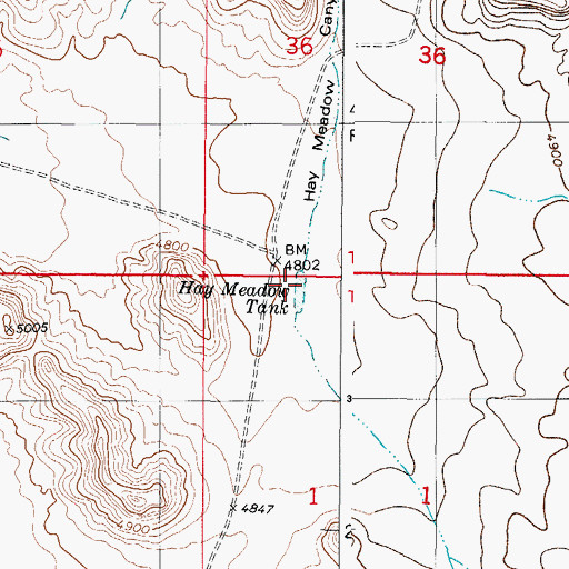 Topographic Map of Hay Meadow Tank, NM