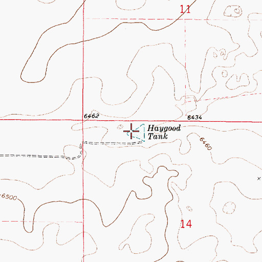 Topographic Map of Haygood Tank, NM