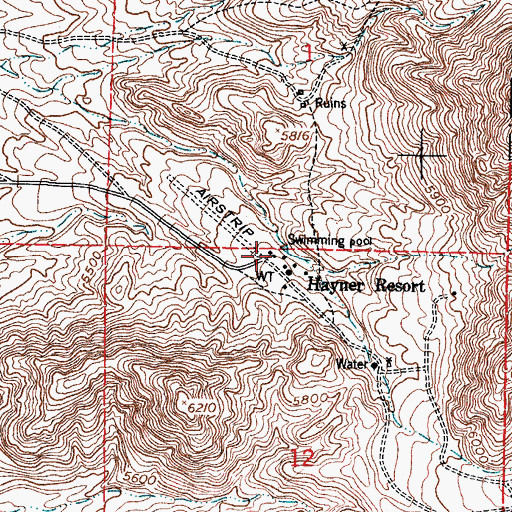 Topographic Map of Hayner Resort, NM