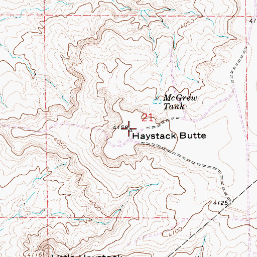 Topographic Map of Haystack Butte, NM