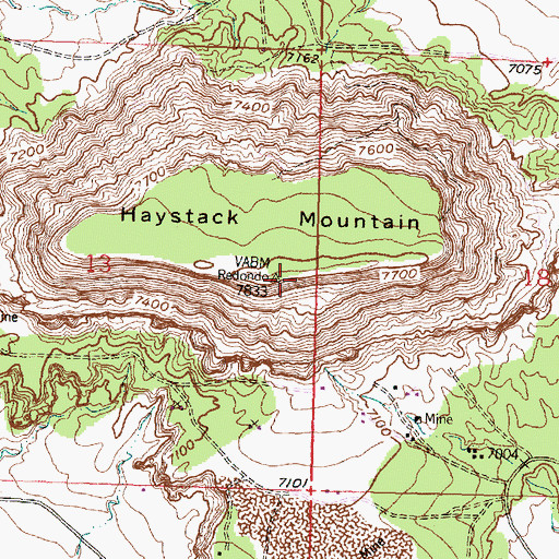 Topographic Map of Haystack Mountain, NM