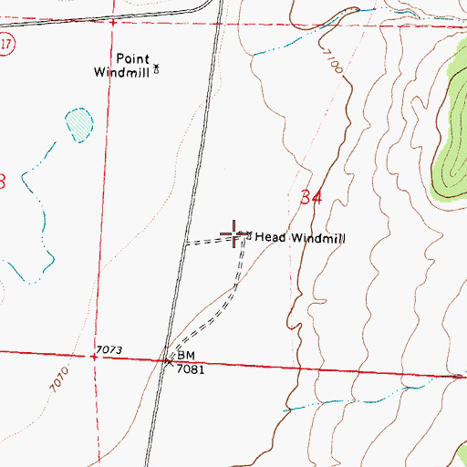 Topographic Map of Head Windmill, NM