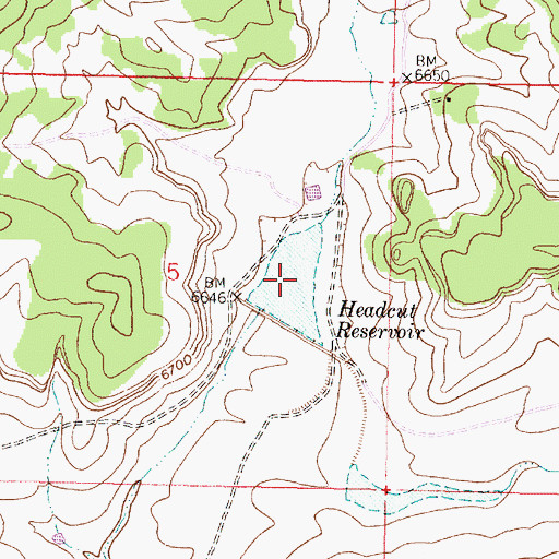 Topographic Map of Headcut Reservoir, NM