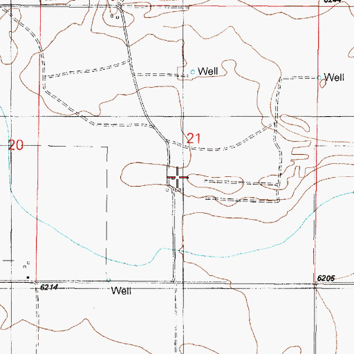 Topographic Map of Healy Ranch, NM