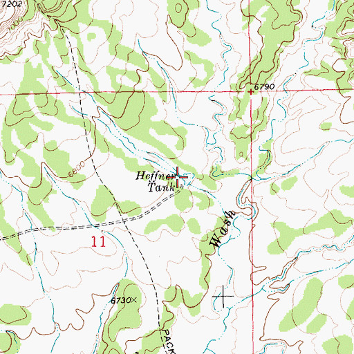 Topographic Map of Heffner Tank, NM