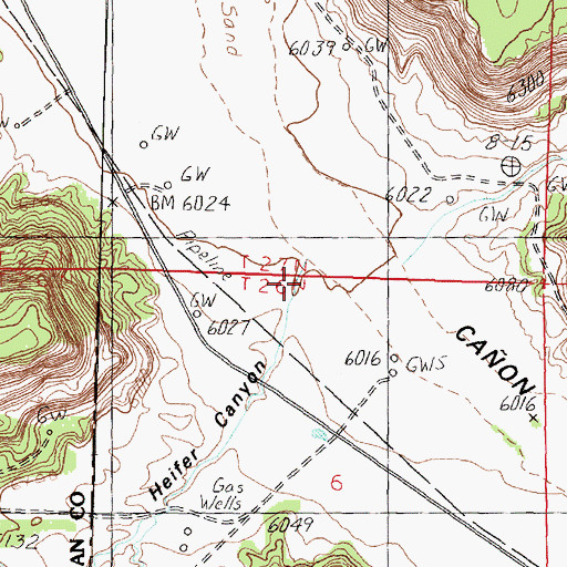 Topographic Map of Heifer Canyon, NM