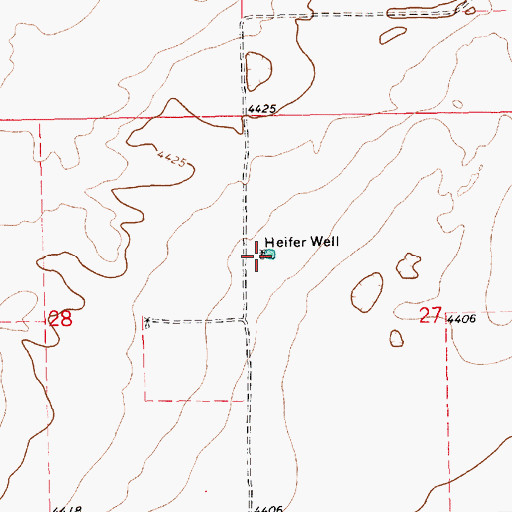 Topographic Map of Heifer Well, NM