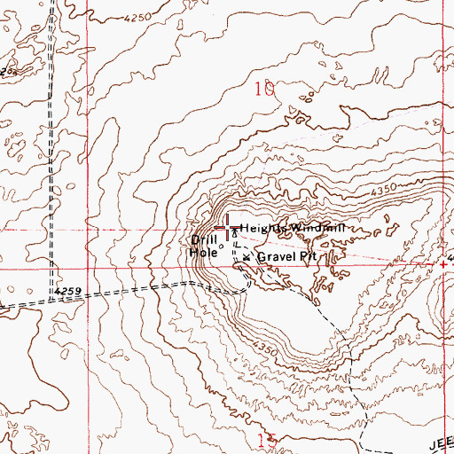 Topographic Map of Heights Windmill, NM