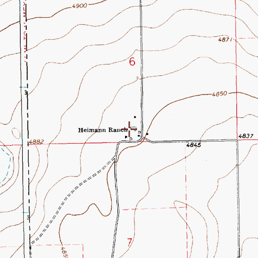 Topographic Map of Heimann Ranch, NM