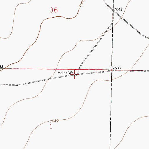 Topographic Map of Heinz Well, NM