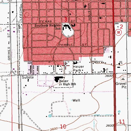Topographic Map of Heizer Park, NM