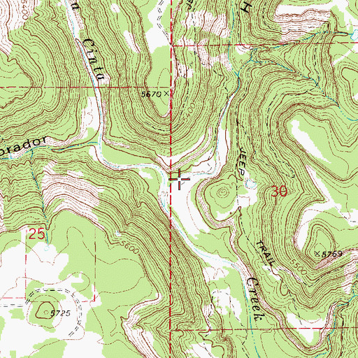 Topographic Map of Hells Canyon, NM