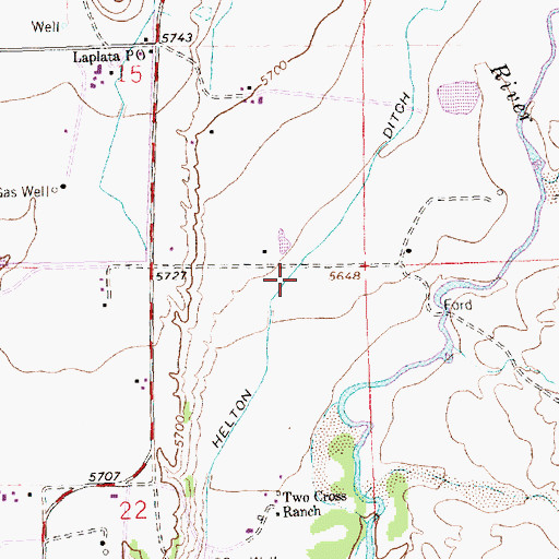 Topographic Map of Helton Ditch, NM