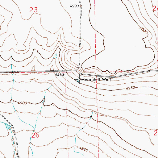 Topographic Map of Hemphill Well, NM