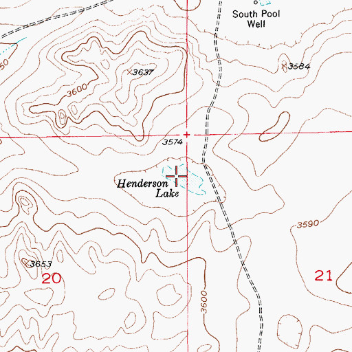 Topographic Map of Henderson Lake, NM