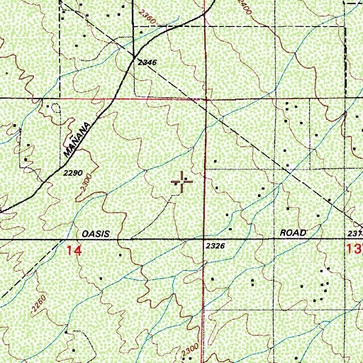 Topographic Map of Oasis Ranch, AZ