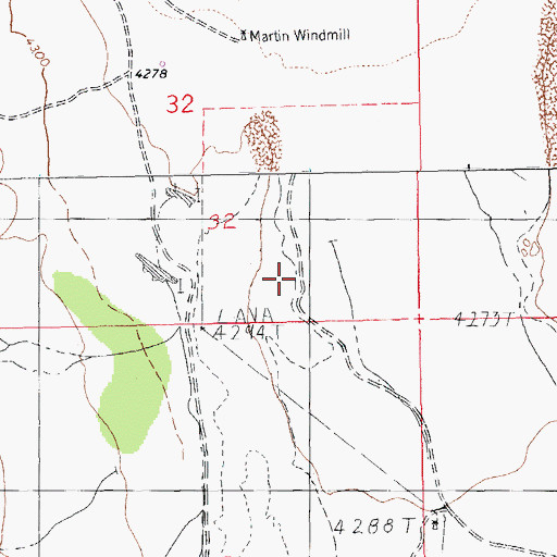 Topographic Map of Henderson Ranch, NM
