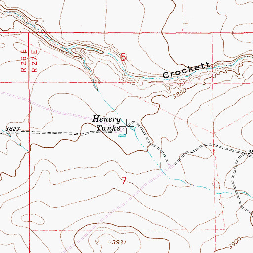 Topographic Map of Henery Tanks, NM