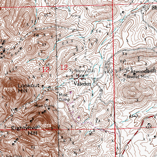 Topographic Map of Henry Clay Mine, NM