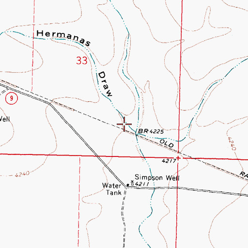 Topographic Map of Hermanas Draw, NM