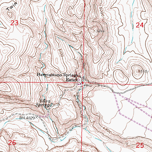 Topographic Map of Hermantano Springs Ranch, NM