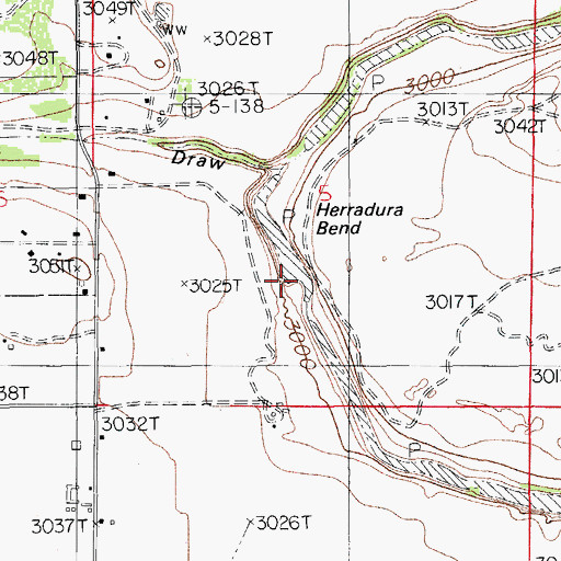 Topographic Map of Herradura Bend, NM