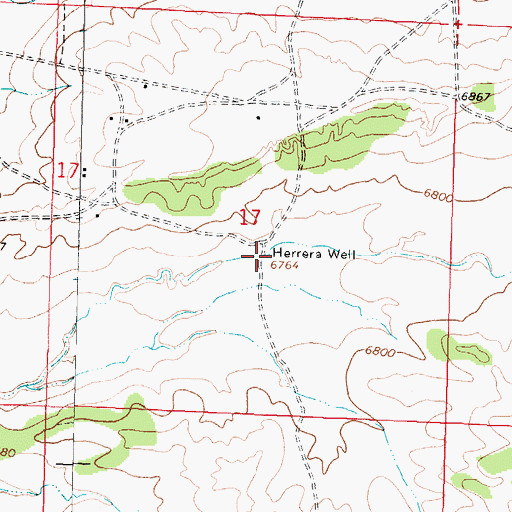 Topographic Map of Herrera Well, NM