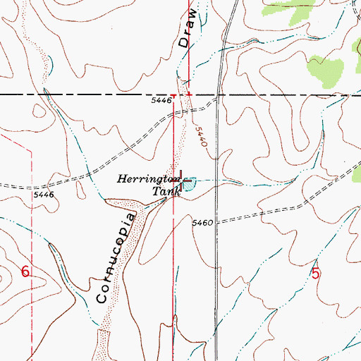 Topographic Map of Herrington Tank, NM