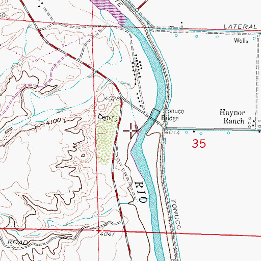 Topographic Map of Hersey Arroyo, NM