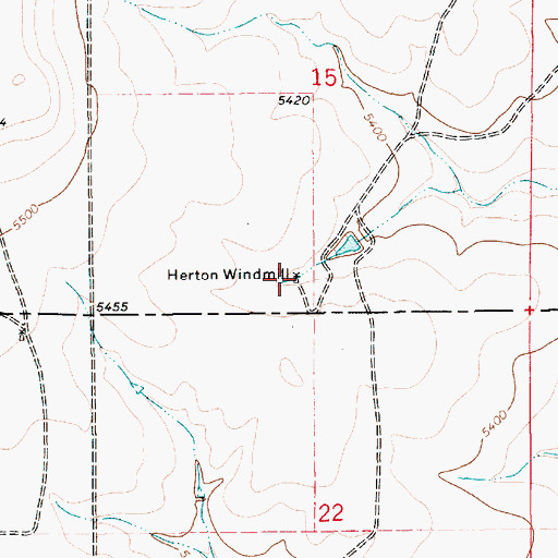 Topographic Map of Herton Windmill, NM