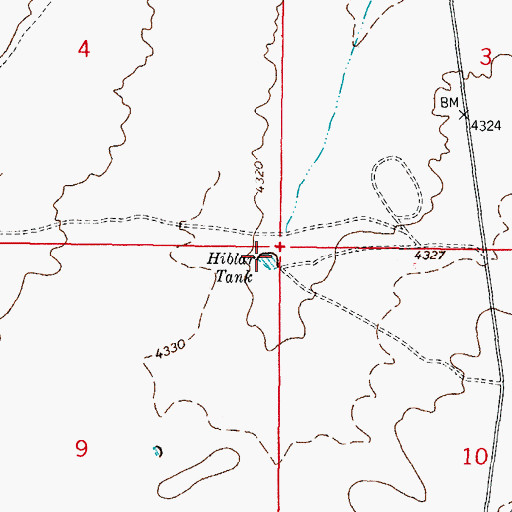 Topographic Map of Hiblar Tank, NM