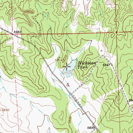 Topographic Map of Hickman Tank, NM