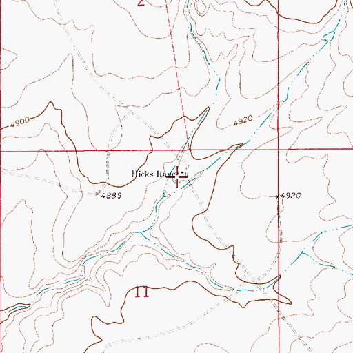 Topographic Map of Hicks Ranch, NM