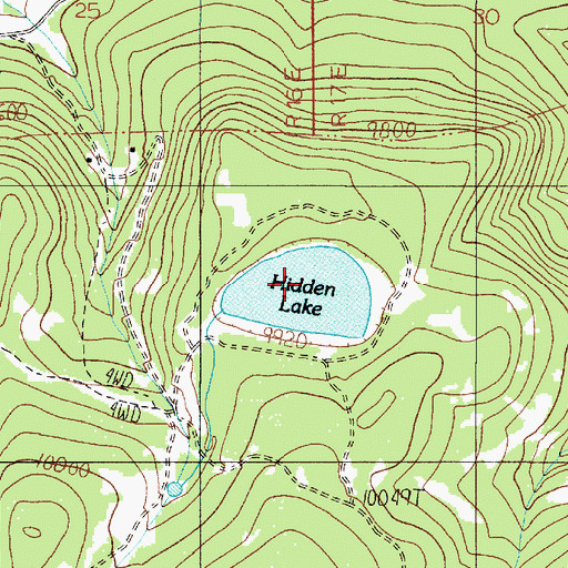 Topographic Map of Hidden Lake, NM