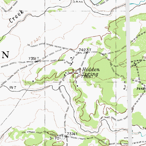 Topographic Map of Hidden Spring, NM