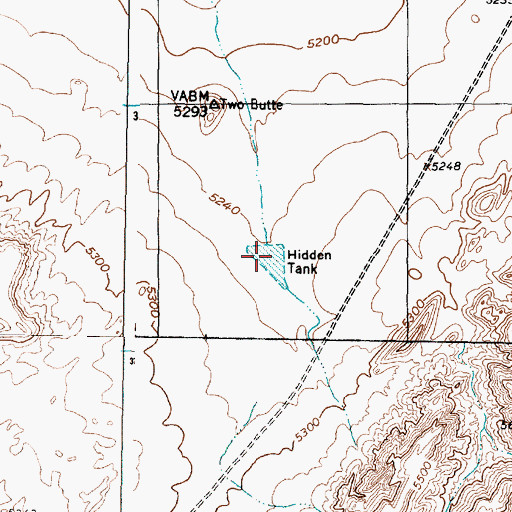 Topographic Map of Hidden Tank, NM