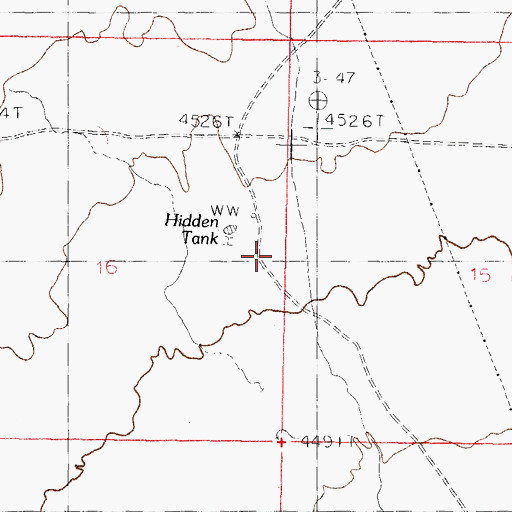 Topographic Map of Hidden Tank, NM