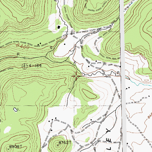 Topographic Map of Hidden Valley, NM