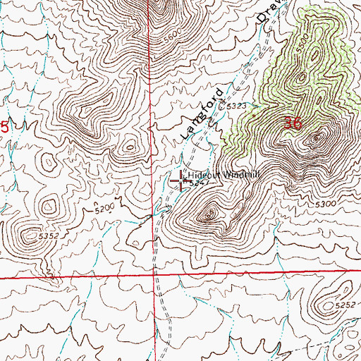 Topographic Map of Hideout Windmill, NM