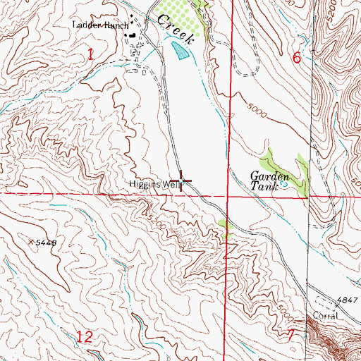 Topographic Map of Higgins Well, NM