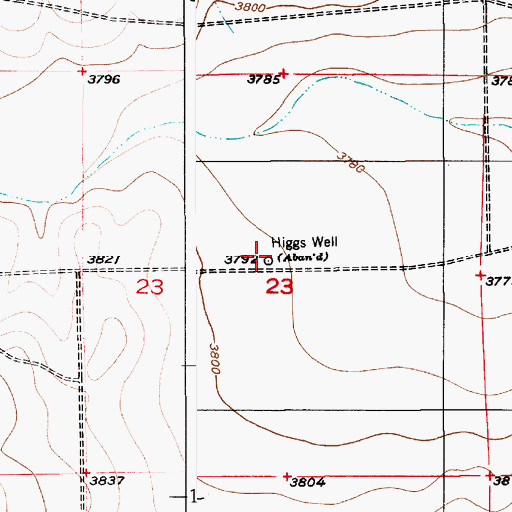 Topographic Map of Higgs Well, NM
