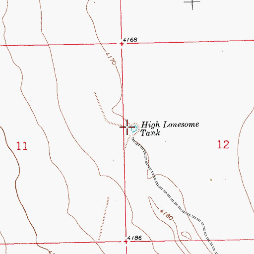 Topographic Map of High Lonesome Tank, NM